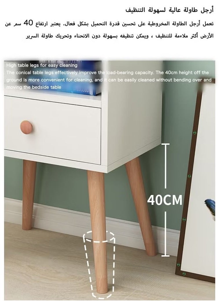 Beauenty 40*30*60cm Nightstand Large-capacity MDF Engineering Board Storage Home Bedside Coffee Table And Nightstand With Drawer  - Image 5
