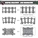 MANNIDOO Classic City Train Tracks 72 Pieces Railroad Track with 24 Flexible 24 Curved and 24 Straight Tracks Train Expansion Accessories Compatible with All Major Brands Train Tracks - Image 4