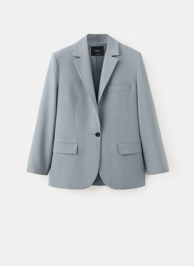 MANGO  Straight suit jacket with lapel pockets for Women | Best Price UAE