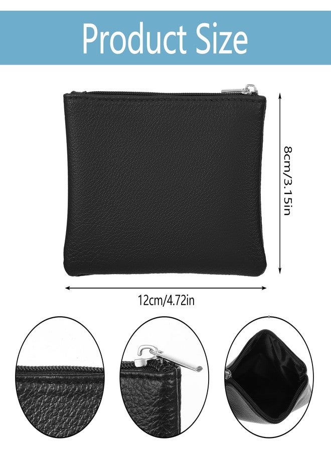 Dimeho 10 Pcs Coin Purse Portable PU Leather Coin Purse Pouch Mini Card Holder Wallet with Zipper Small Change Bag for Women Men Credit Card Folded Bills ID Key Headset Lipstick - Image 2