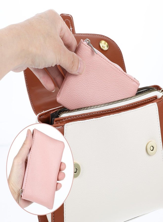 Dimeho 10 Pcs Coin Purse Portable PU Leather Coin Purse Pouch Mini Card Holder Wallet with Zipper Small Change Bag for Women Men Credit Card Folded Bills ID Key Headset Lipstick - Image 4