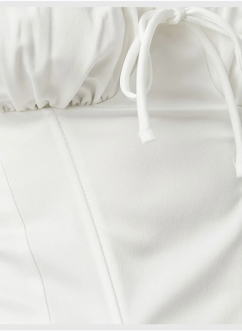 كوتون Crop Tanktop Strappy Binding Detail