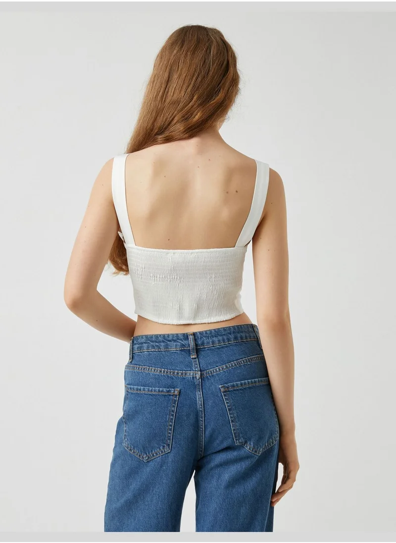 كوتون Crop Tanktop Strappy Binding Detail
