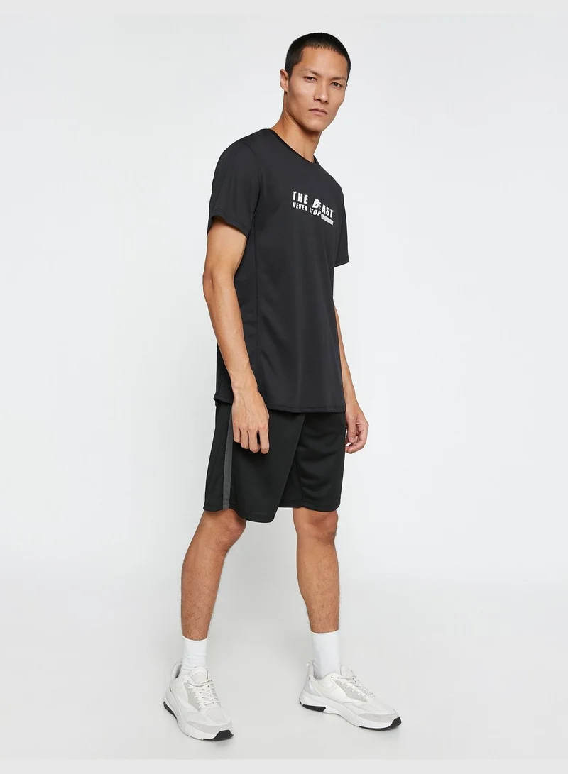 كوتون Basic Sport Shorts Drawstring Printed Detailed