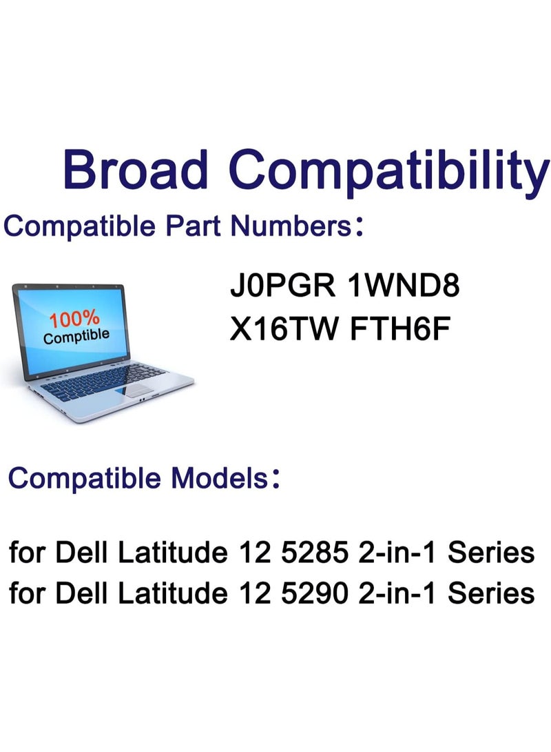 New replacement J0PGR Battery Compatible with Dell Latitude 12 5285 E5285 5290 2-in-1 T17G T17G001 T17G002 Series Notebook JOPGR 0RDYCT1WND8 X16TW 0X16TW 0FTH6F FTG78 - Image 2