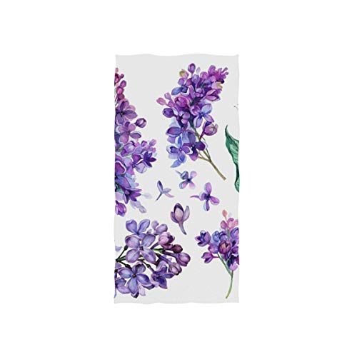 senya Purple Lilac Flower Hand Towel Ultra Soft Luxury Towels for Bathroom 30"x15" - Image 1