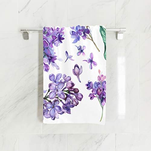 senya Purple Lilac Flower Hand Towel Ultra Soft Luxury Towels for Bathroom 30"x15" - Image 2