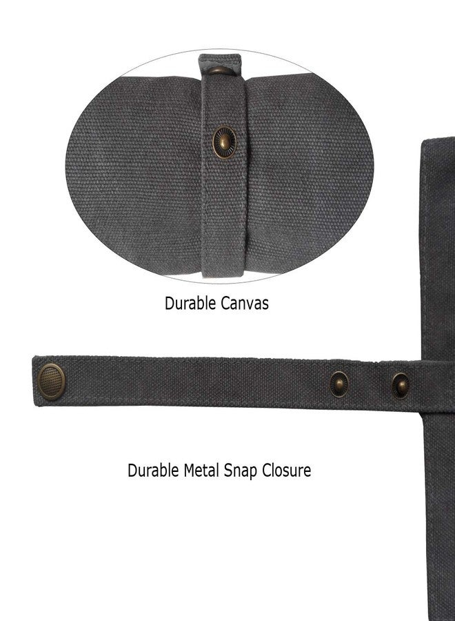 Enyuwlcm Canvas Stationery Handmade Rollup Pencil Case Travel Fountain Pen Organizer Bag Pencil Wrap Gray - Image 4