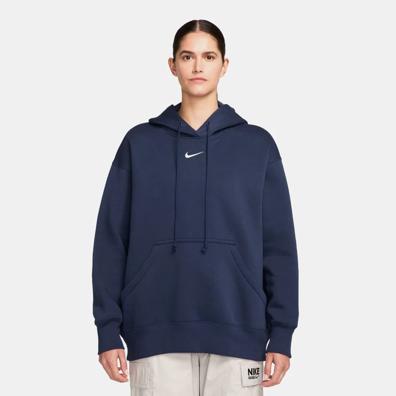 Nike Blue Women's Sportswear Phoenix Fleece Hoodie for Women | Best Price UAE