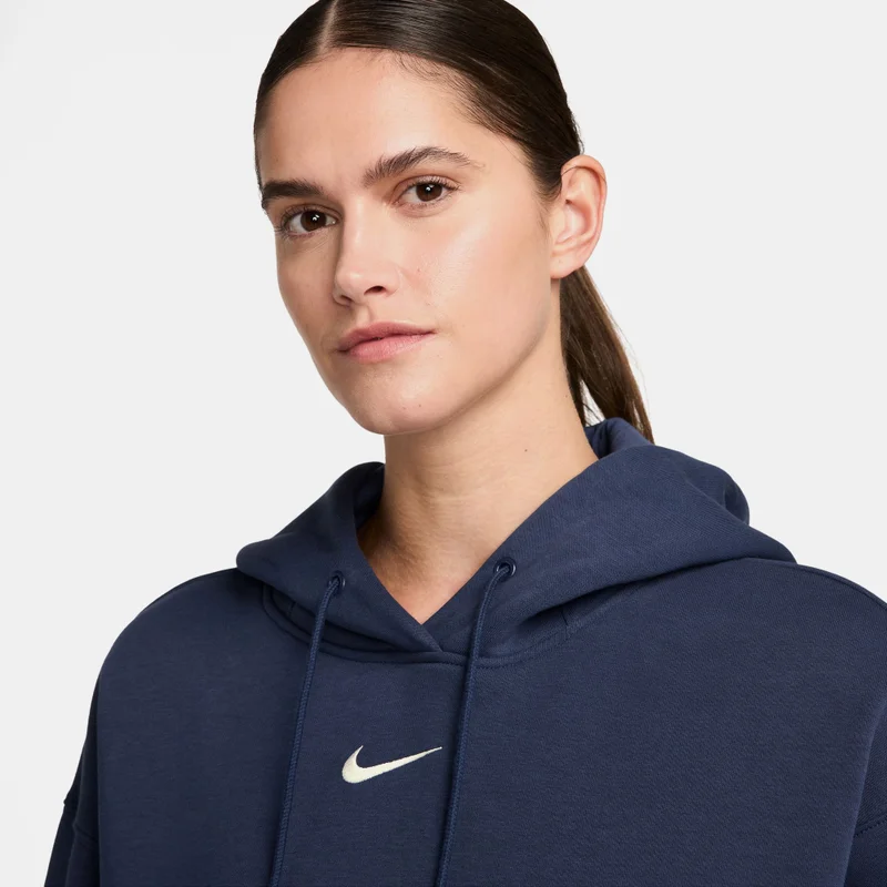 Nike Blue Women's Sportswear Phoenix Fleece Hoodie for Women | Best Price UAE