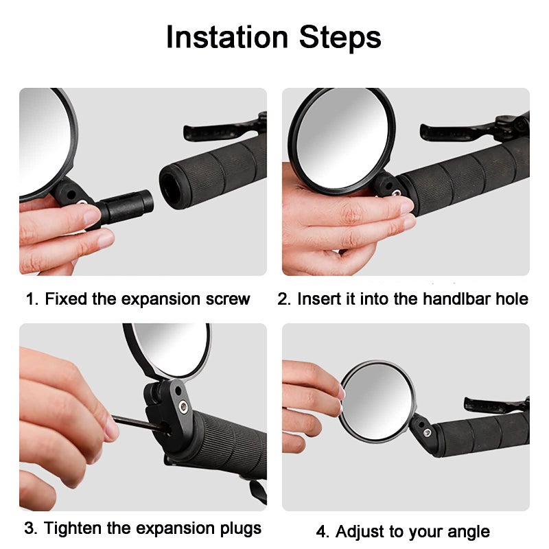 Bike Mirror Bicycle Mirrors for H lebars 360-Degree Rotation Unbreakable Convex Rearview Lens for Safe Cycling 2 Sets) - Image 3