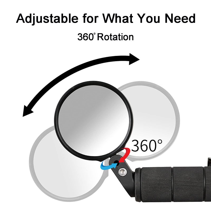 Bike Mirror Bicycle Mirrors for H lebars 360-Degree Rotation Unbreakable Convex Rearview Lens for Safe Cycling 2 Sets) - Image 4