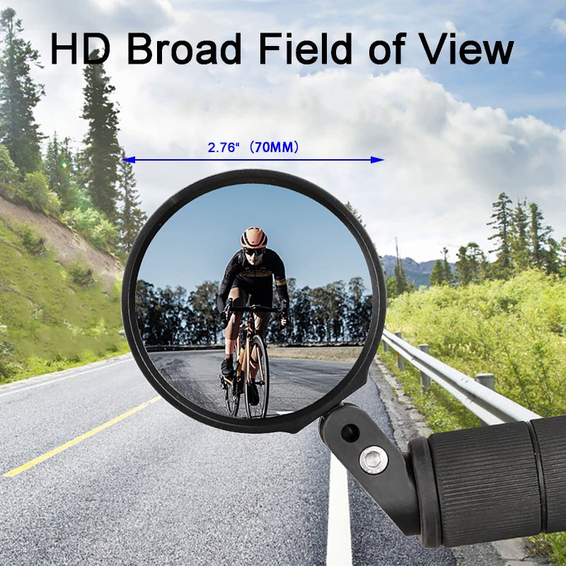 Bike Mirror Bicycle Mirrors for H lebars 360-Degree Rotation Unbreakable Convex Rearview Lens for Safe Cycling 2 Sets) - Image 2