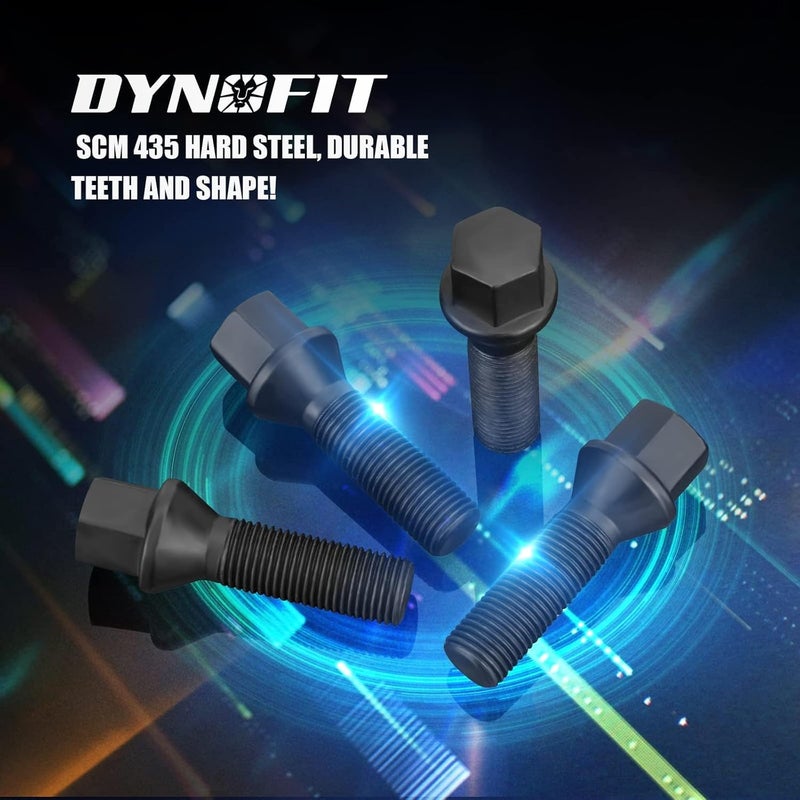 dynofit Store M12x1.5 ET Lug Bolts Set Compaible with BMW E82 E88 E91 E92 E93, 45mm Shank Extended Aftermarket Wheel Bolts for E36 E30 E90 E28 E34 E23, 12x1.5 Conical Seat Shiny Bolts/Studs for 20mm Spacer - Image 4