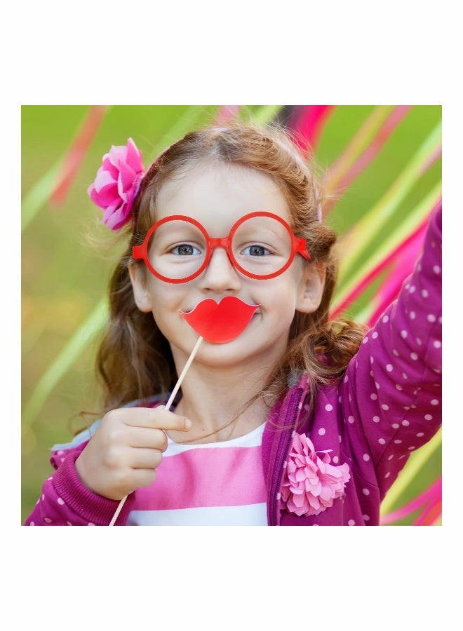 Kids Round Glasses Frame 24 Pieces No Lenses for Adult Costume Toy Dressup Eyeglasses Plastic Decorative Fancy Dress Cosplay Party  - Image 2