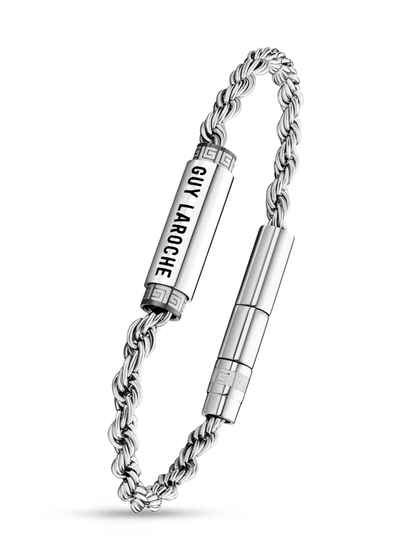 غاي لاروش Marcel Silver Chain with Logo Bracelet For Men