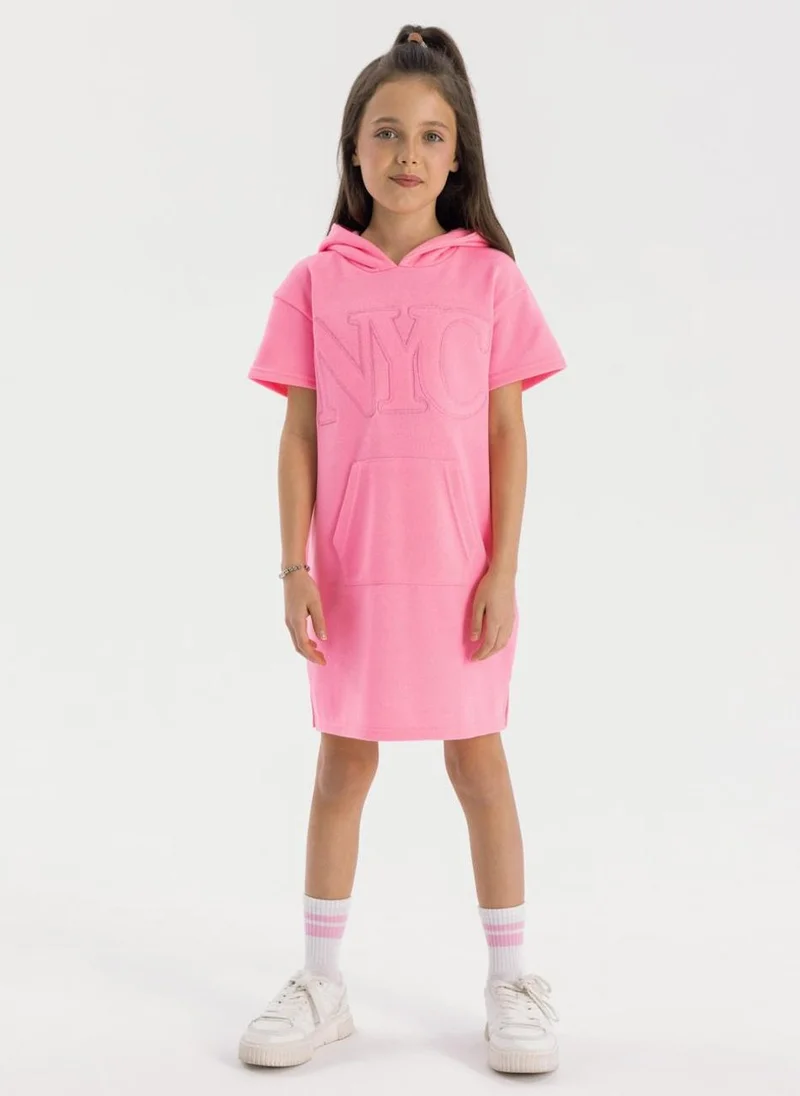 مينوتي Kids Girls Short Sleeve Fleece Hooded Dress