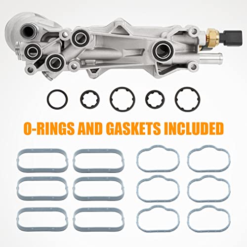 Somusen 926-959 Upgraded Aluminum Engine Oil Filter Housing Kit with Oil Cooler Sensors and Gaskets Compatible with 2011-2016 Chrysler 200 300, Dodge Charger Challenger Journey, Wrangler, Ram ProMaster 3.6L - Image 2