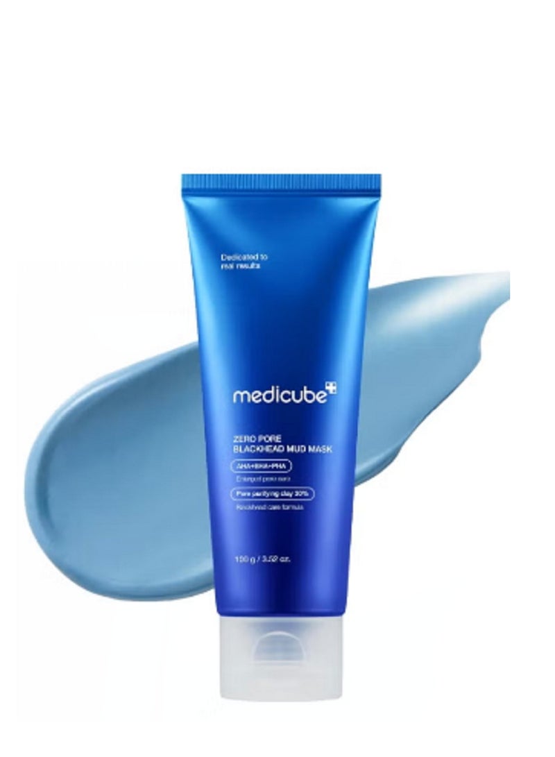 ميديكيوب يديكوب قناع الوجه بالطين والرؤوس السوداء من زيرو بور - تبريد البشرة وشد المسام - تركيبة سريعة الجفاف في 3 دقائق مع صلصال تنقية المسام AHA و BHA و PHA - قناع طين كوري 100 جرام - Image 1