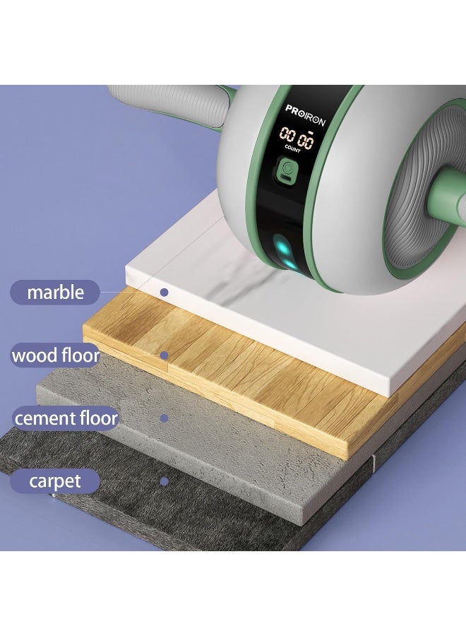 PROIRON Automatic Rebound Ab Roller - Grey Green - Image 5