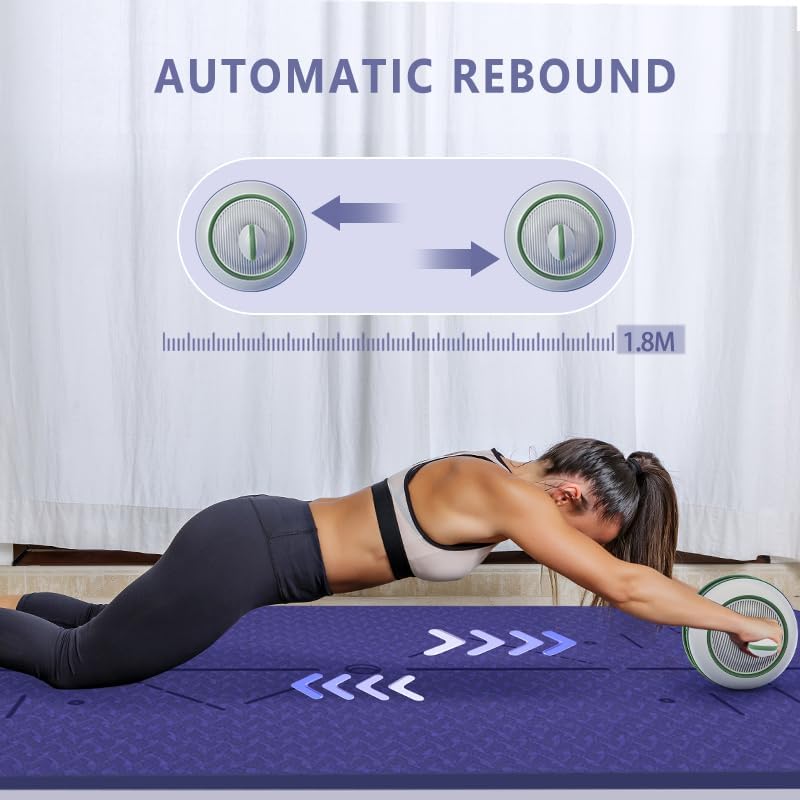 PROIRON Automatic Rebound Ab Roller - Grey Green - Image 2