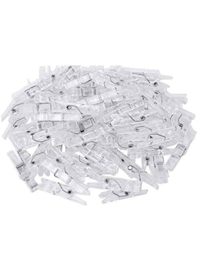48 Pcs Mini Clear Plastic Clothespins – Multi-Purpose Clips for Clothes, Photos, Papers, and Decorative Hanging – Strong and Lightweight Utility Clothespins - Image 1