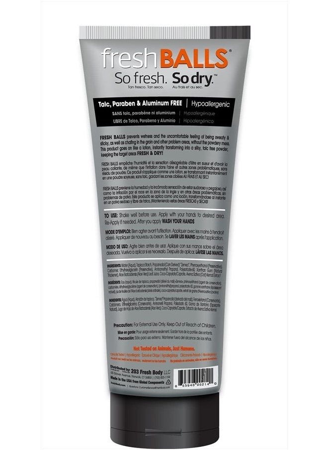Fresh Body FB - Fresh Balls Lotion, 3.4 fl oz | Men's Anti-Chafing Soothing Cream to Powder - Ball Deodorant and Hygiene for Groin Area - Aluminum-Free, Talc-Free - Image 1