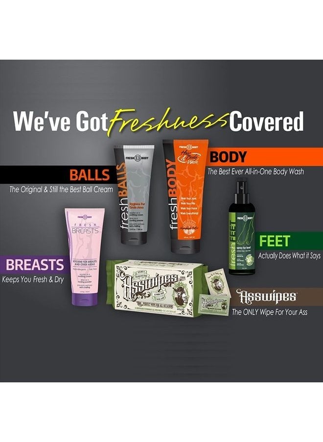 Fresh Body FB - Fresh Balls Lotion, 3.4 fl oz | Men's Anti-Chafing Soothing Cream to Powder - Ball Deodorant and Hygiene for Groin Area - Aluminum-Free, Talc-Free - Image 1