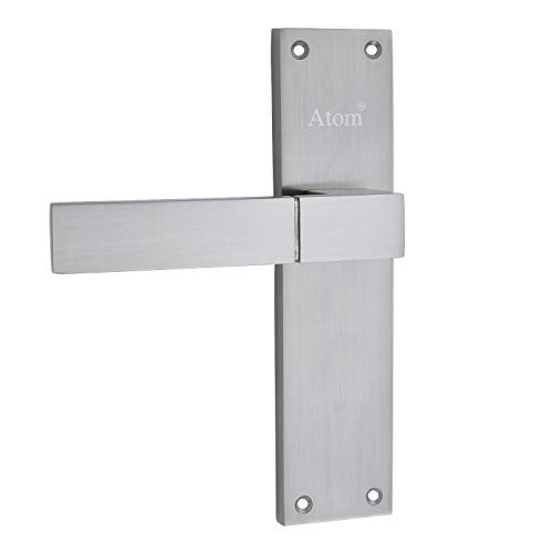 Atom Keyless Door Lock for Bathoom, Kitchen, Toilet, Silver Satin Finish | Heavy Duty Door Handle Without Key for House Hotel Office(WIH51CLOSED) - Image 4