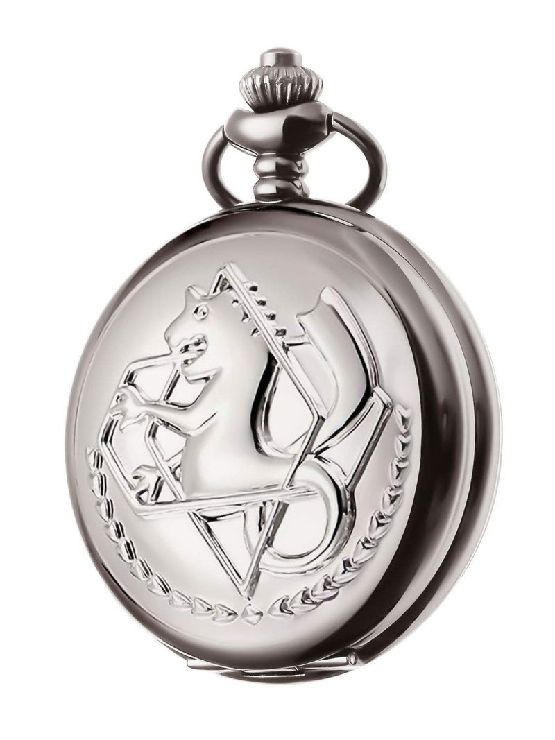 BOSHIYA Fullmetal Alchemist Pocket Watch with Chain Vintage Quartz Pocket Watch for Cosplay Accessories Anime Merch - Image 1