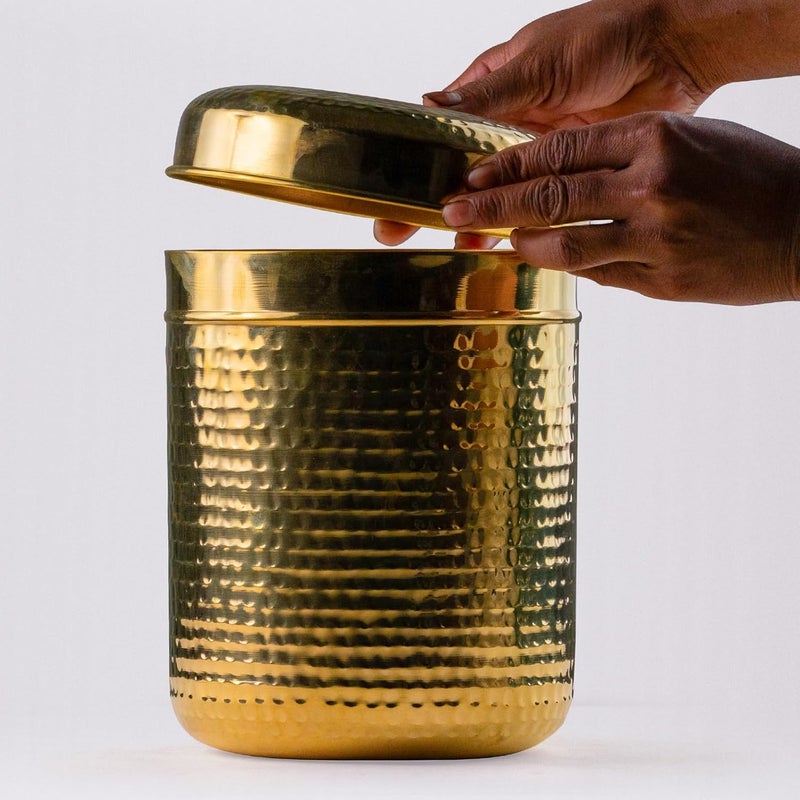 Healthsmith Healthsmith Brass Dabba for Storage Pure Brass Large Range JarContainer Multipurpose Dabba 6500 ml  - Image 2
