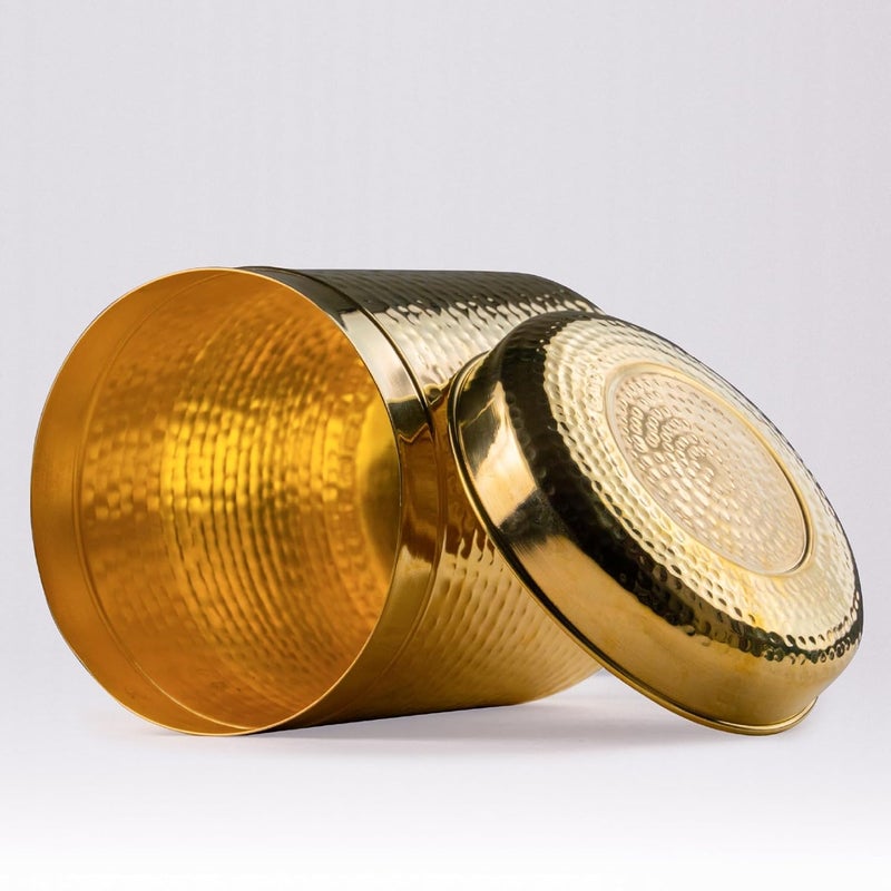 Healthsmith Healthsmith Brass Dabba for Storage Pure Brass Large Range JarContainer Multipurpose Dabba 6500 ml  - Image 3