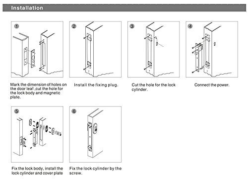 UHPPOTE Drop Bolt Lock Key Open Fail Secure NO Sturdiness Electric Manual Open Cylinder - Image 5