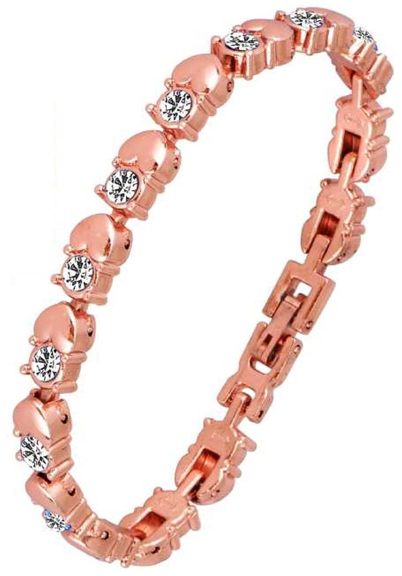 ZUPERIA Diamond Studded Rose Gold Analogue Watch with 2 Bracelets for Girls & Women (RG Gevna) - Image 4