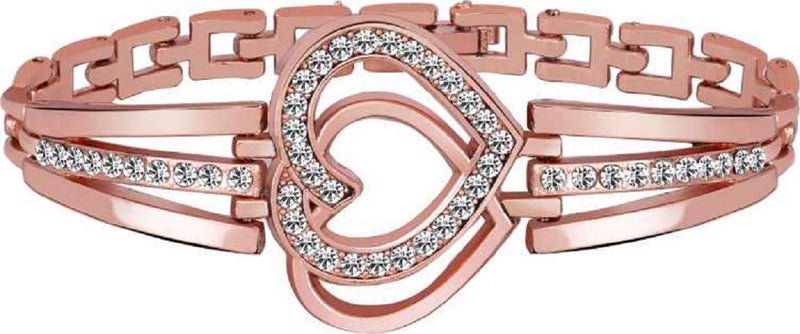 ZUPERIA Diamond Studded Rose Gold Analogue Watch with 2 Bracelets for Girls & Women (RG Gevna) - Image 3
