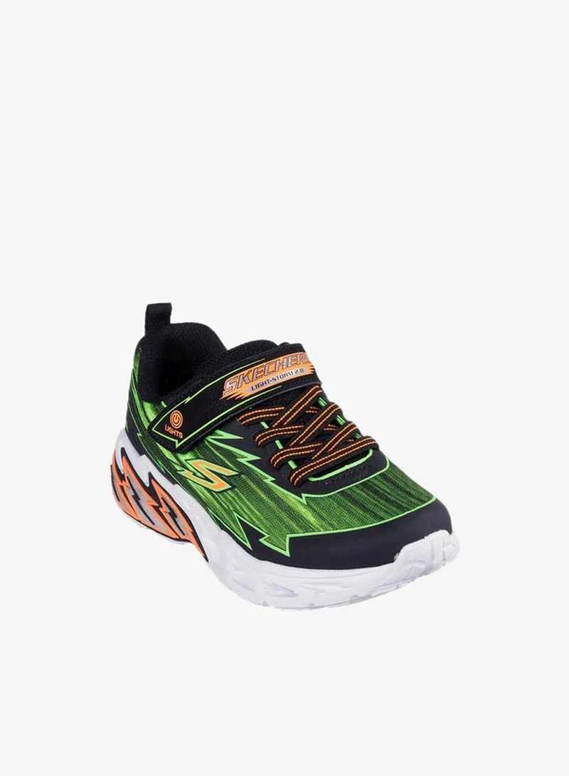SKECHERS Boys' LIGHT STORM 2.0 Sports Shoes with Hook and Loop Closure - 400149L-BKLM