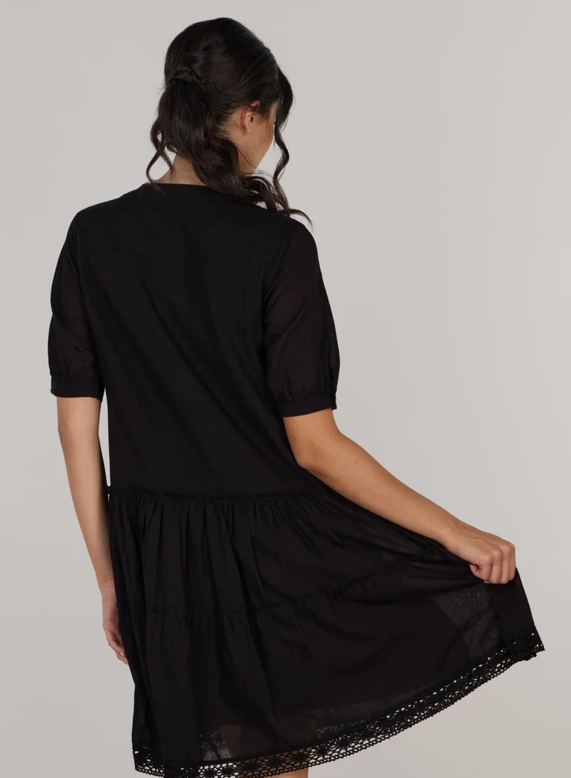 Just Nature  Gemma High Waist V-Neck Tiered Mini Dress for Women | Best Price UAE