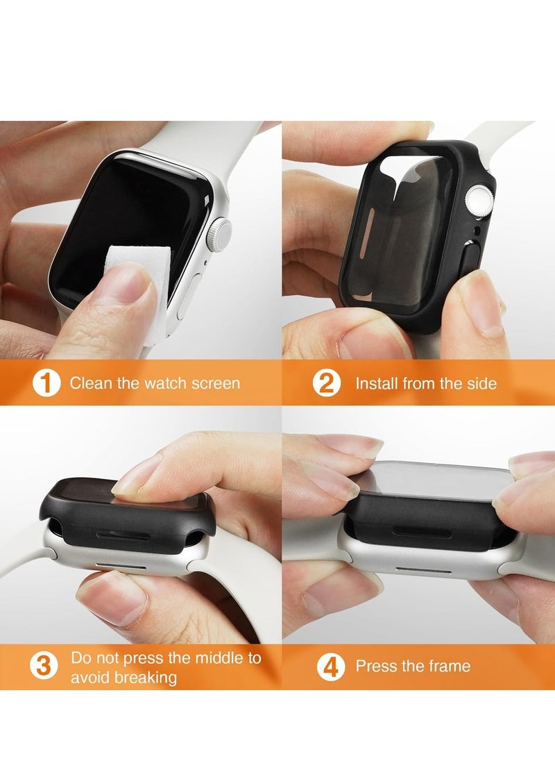 Generic Hard Case Compatible with Apple Watch Series 10 46mm(2024), with 9H Tempered Glass Screen Protector [360° Shockproof + Anti Scratch] Cover for iWatch S10 46mm-Black  - Image 2