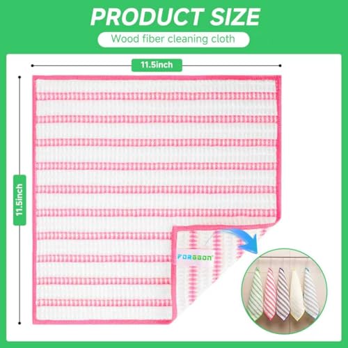 Forggon Wood Fiber Cleaning Cloth15pcs Super Absorbent Cleaning Cloth No Oil Stains Household No Stripe Cleaning Cloth for Car Kitchen Household Multifunctional Cleaning Towel Size115x115in - Image 5