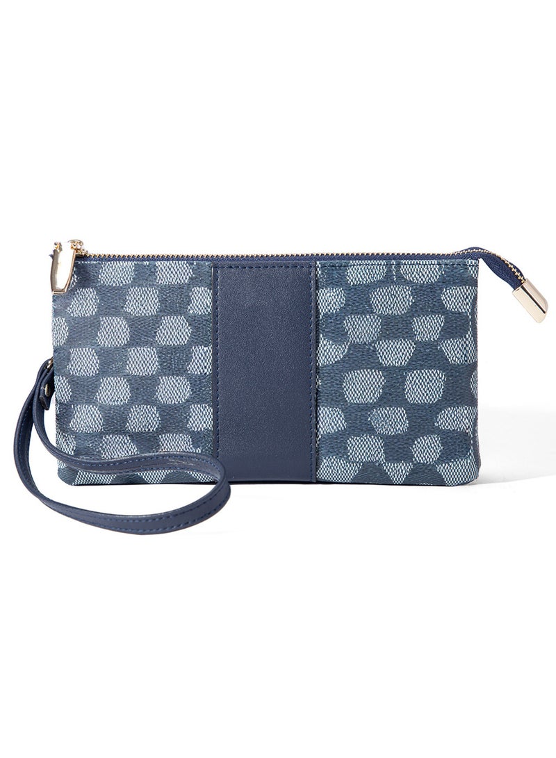 Classic Geometric Print Women's Wallet Large Capacity  Zip Ladies Card Phone Holder  Wristlet Leather - Image 2