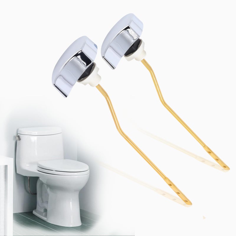 Piwerod THU068CP Toilet Trip Lever Compatible with TOTO St406 St707 St454E St743E St706 St743S Solide Side Mount Toilet Tank Flush Lever Replacement Polished Chrome Toilet Flush Handle 2 Pack