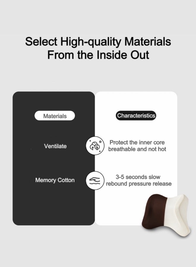 MARCAN Car Lumbar Support Pillow,Memory Foam Lumbar Support Pillow for Back Pain Relief,Ergonomic Design 3D Spine Back Support Pillow(1Pcs，Coffee) - Image 5