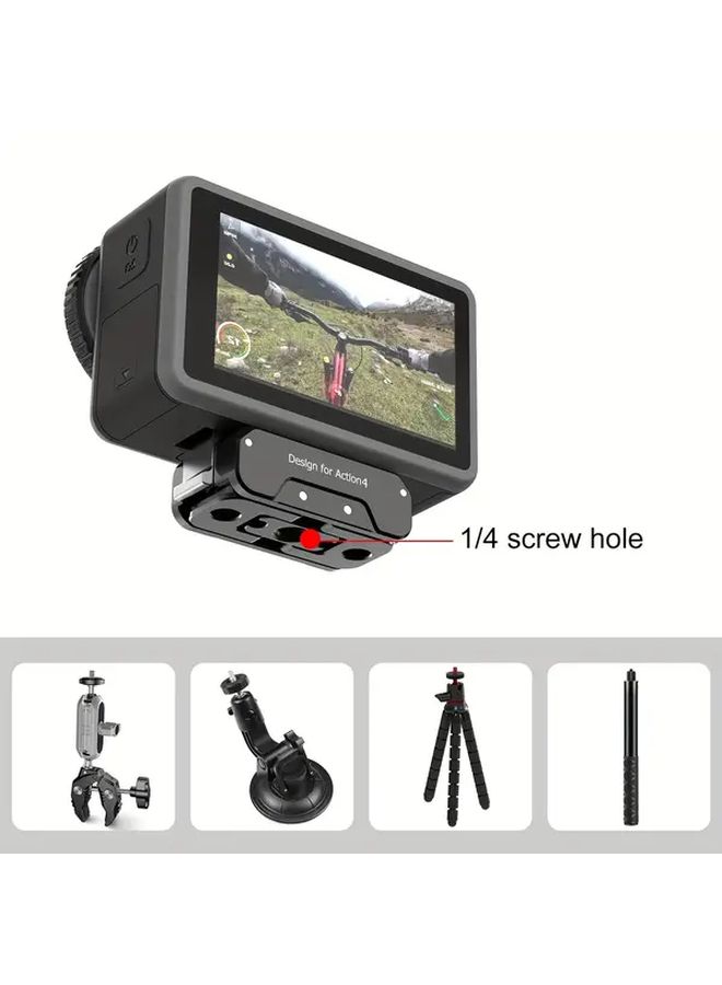 Magnetic Quick Release Metal Base For Action 5 Pro 4 3 Durable Aluminum Alloy Secure Locking Black - Image 5