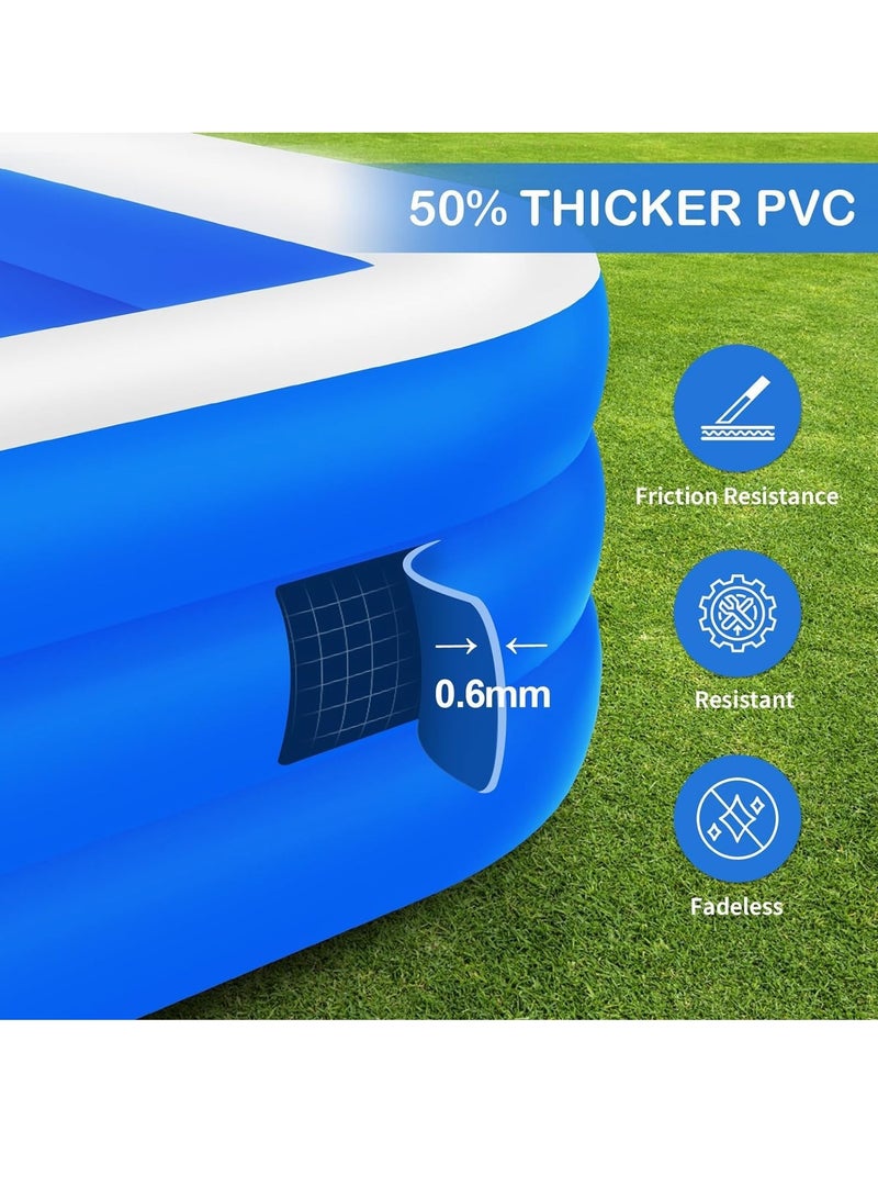 Inflatable Swimming Pool Large Blow up Pool Above Ground Swimming Pool for Family Pools for Kid 120.07 x 72.04 x 22.04" Full-Sized Inflatable Pool for Toddler for Outdoors Backyard - Image 2