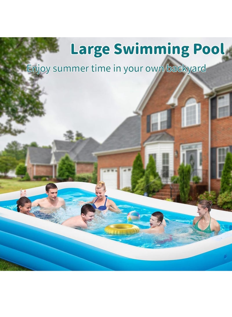 Inflatable Swimming Pool Large Blow up Pool Above Ground Swimming Pool for Family Pools for Kid 120.07 x 72.04 x 22.04" Full-Sized Inflatable Pool for Toddler for Outdoors Backyard - Image 3