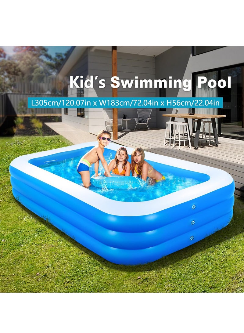 Inflatable Swimming Pool Large Blow up Pool Above Ground Swimming Pool for Family Pools for Kid 120.07 x 72.04 x 22.04" Full-Sized Inflatable Pool for Toddler for Outdoors Backyard - Image 4