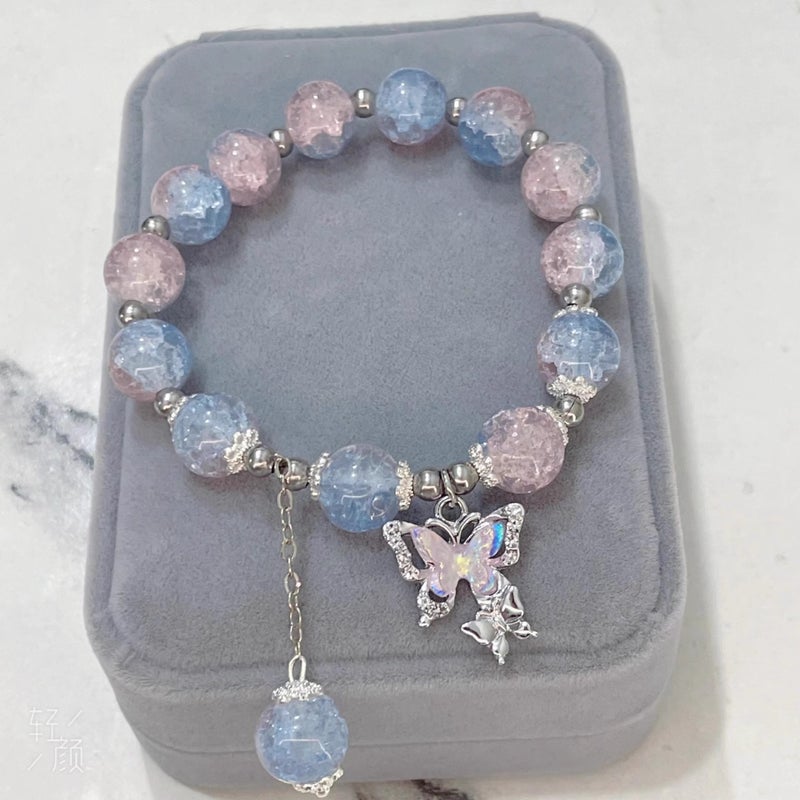 Floral Butterfly Bracelet Ins Niche Coloured Glaze Bracelet For Best Friends And Students Party High-Value Gifts For Children And Women - Image 5