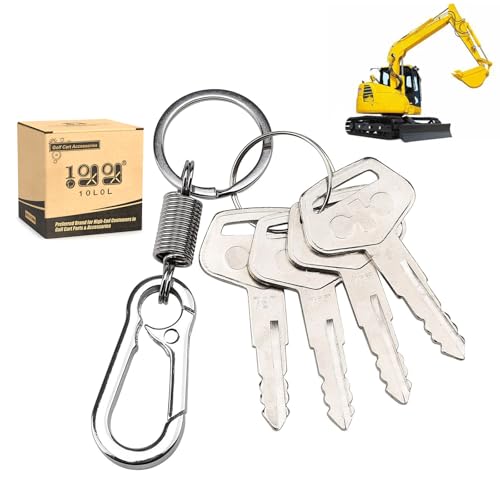 10L0L 4PCS 787 Ignition Keys with Keychain for Heavy Equipment Excavator Backhoe Dozer Komatsu, Kalmar, Dressta, Sakai - Image 1