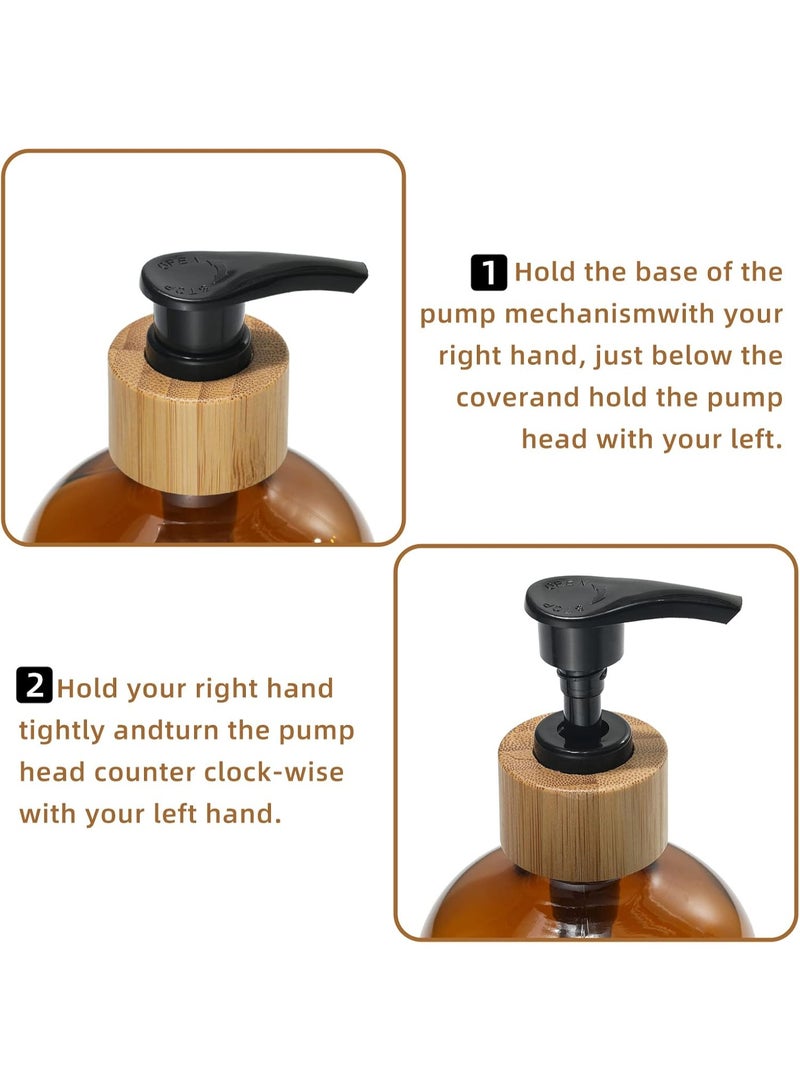2 Pcs of hazelnut of Soap Dispensers + Bamboo Wood Tray | Kitchen Sink Dish Soap and Bathroom - Image 4