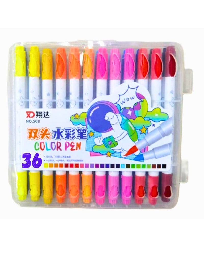 HA-Dual Tip Art Markers Water-Based Set Of 36 Colours - Image 1